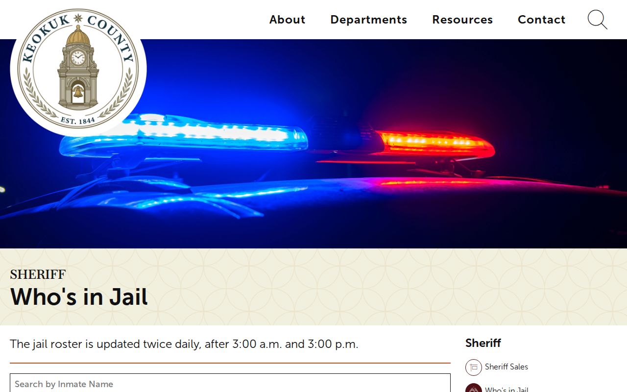 Keokuk County jail roster current arrest-record interface