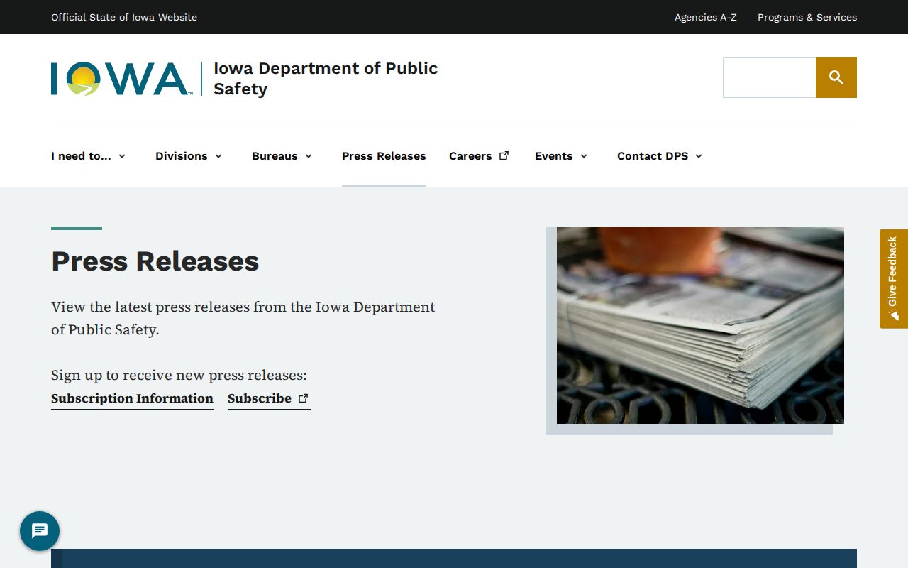 Keokuk County warrant context on the official Iowa DPS news page